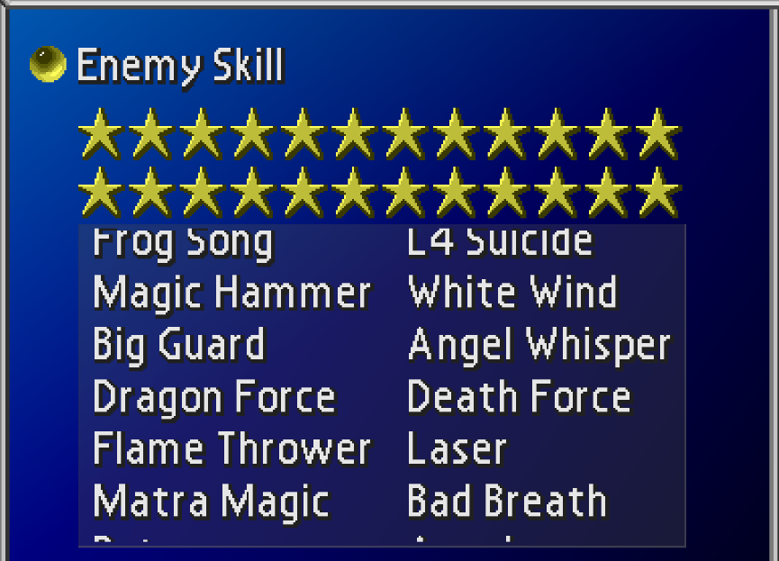 All Enemy Skills Learned